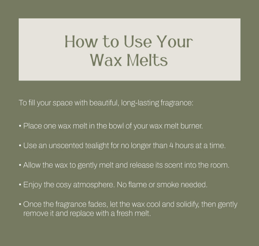 The Cosy Soul Instructions on how to use wax melts.