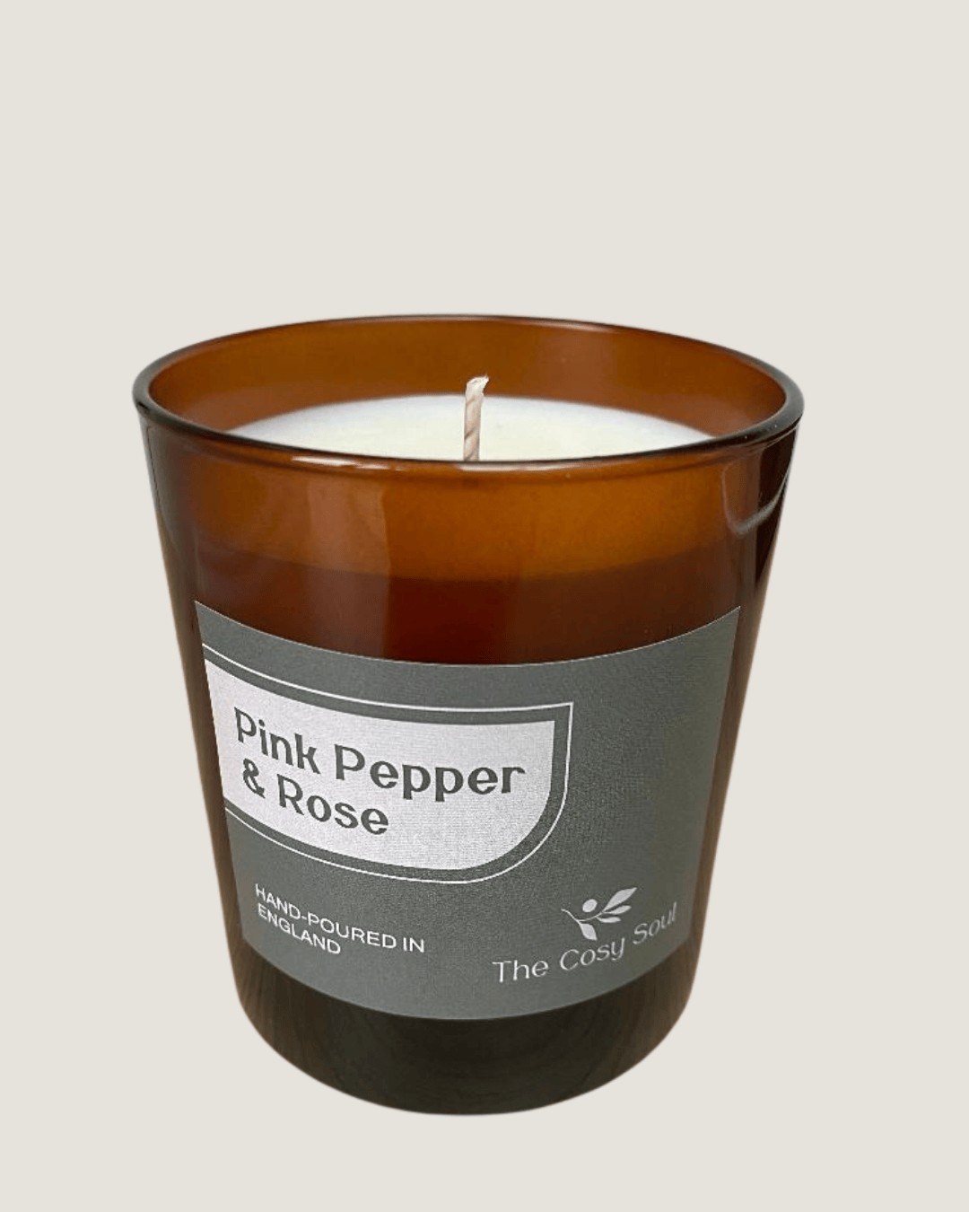 The Cosy Soul Candle fragranced with Pink Pepper & Rose